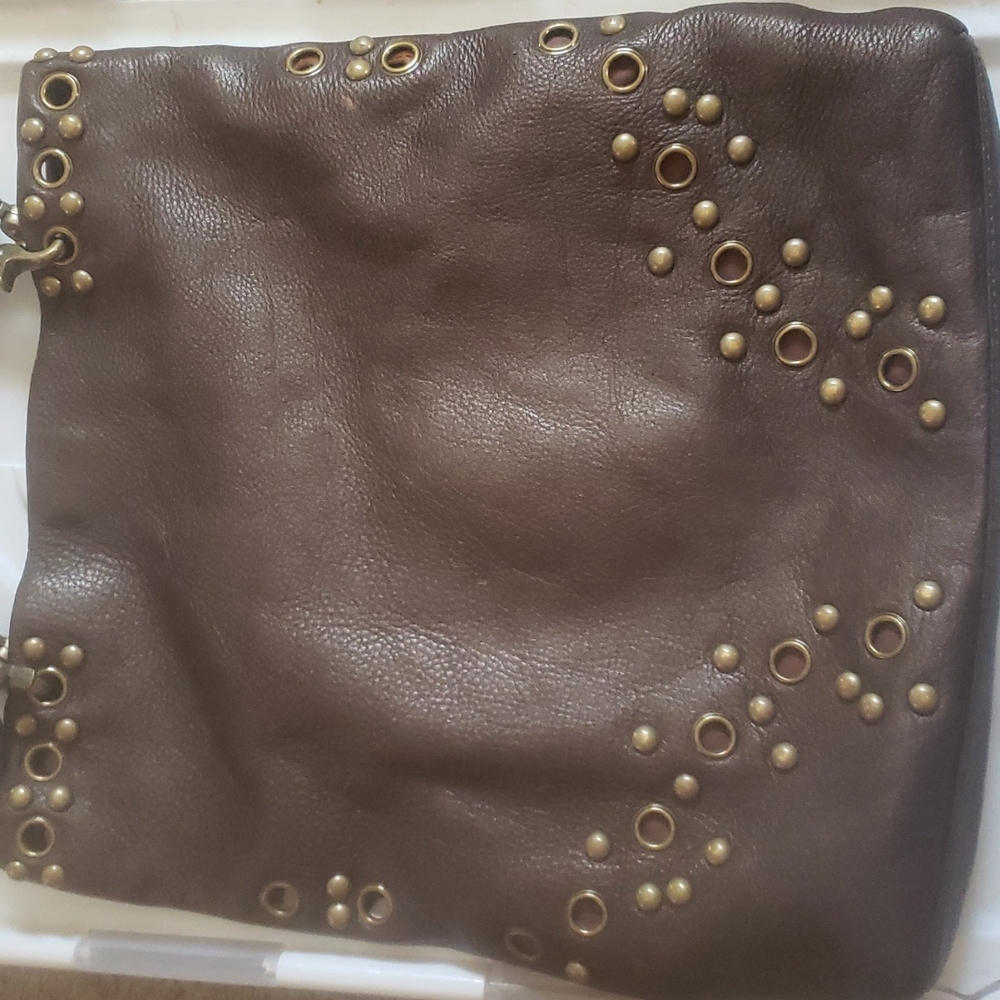 Brown & studded purse.
